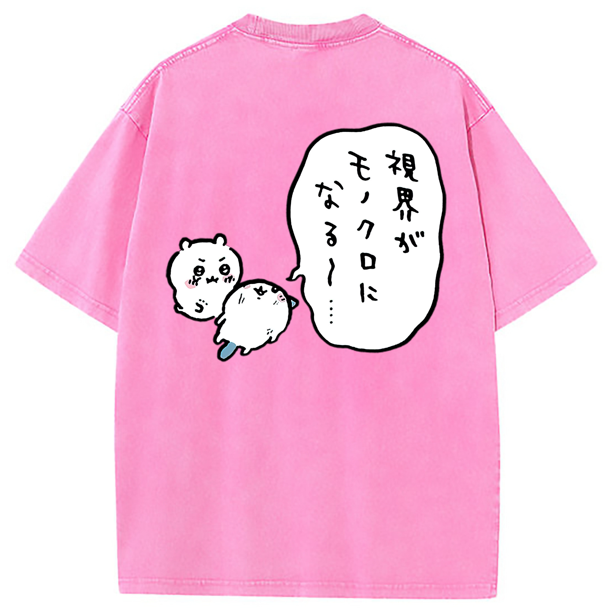 （画像用） ちいかわ ちいかわ Chii-kawa chiikawa 綿100% ヴィンテージ風 半袖Tシャツ（背面プリント）